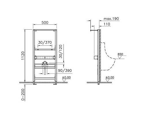 Купить Монтажный элемент для писсуара Vitra Frame 780-3800 в магазине сантехники Santeh-Crystal.ru