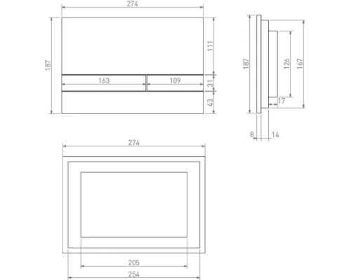 Кнопка смыва Salini S-Stone Puro 30P2MST2S2M0000F4005 для инсталляции, сине-сиреневый матовый