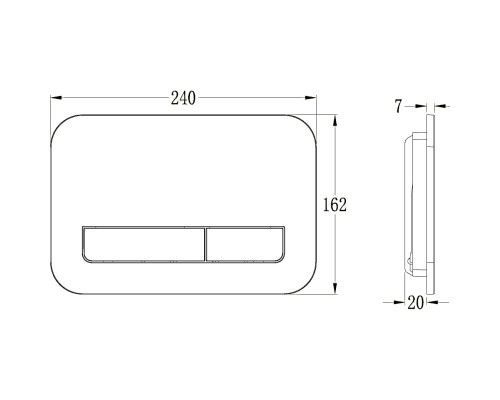 Кнопка смыва Vincea VFP-201GM для инсталляции, вороненая сталь