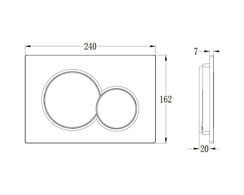 Кнопка смыва Vincea VFP-202MB для инсталляции, черный матовый