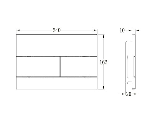 Кнопка смыва Vincea VFP-203MB для инсталляции, черный матовый