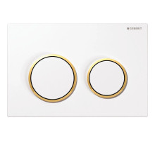 Смывная клавиша Geberit Omega20 белый/позолота/белый для двойного смыва 115.085.KK.1