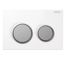 Смывная клавиша Geberit Omega20 белый/матовый хром/матовый хром для двойного смыва 115.085.KL.1
