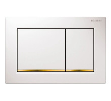 Смывная клавиша Geberit Omega30 белый/позолота/белый для двойного смыва 115.080.KK.1