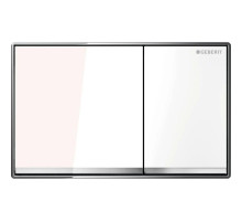 Смывная клавиша Geberit Omega60 белое стекло для двойного смыва 115.081.SI.1