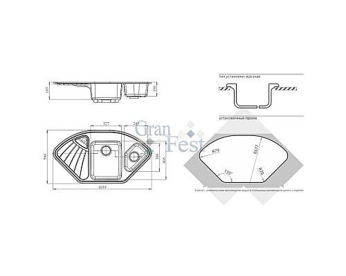 Купить Кухонная мойка зеленый GranFest Corner GF-C1040E в магазине сантехники Santeh-Crystal.ru