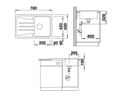 Купить Кухонная мойка Blanco Sona 45S Серый беж 519669 в магазине сантехники Santeh-Crystal.ru