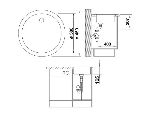 Купить Кухонная мойка Blanco Rondo Жемчужный 520601 в магазине сантехники Santeh-Crystal.ru