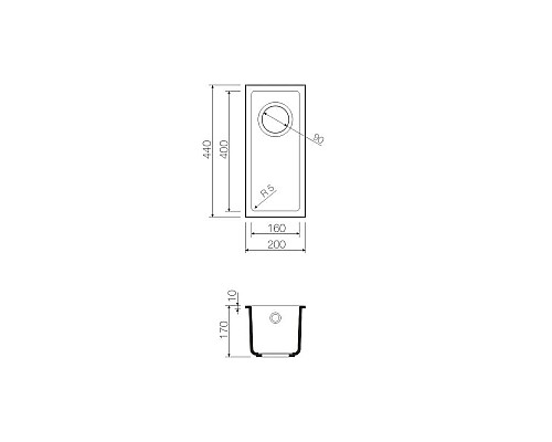 Купить Кухонная мойка черный Tetogranit Omoikiri Bosen 20-U-BL в магазине сантехники Santeh-Crystal.ru