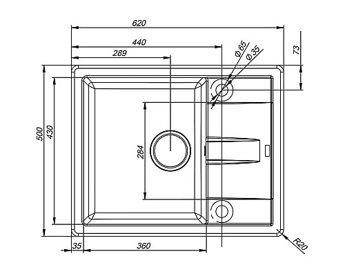 Купить Кухонная мойка шоколад IDDIS Vane G V32C621I87 в магазине сантехники Santeh-Crystal.ru