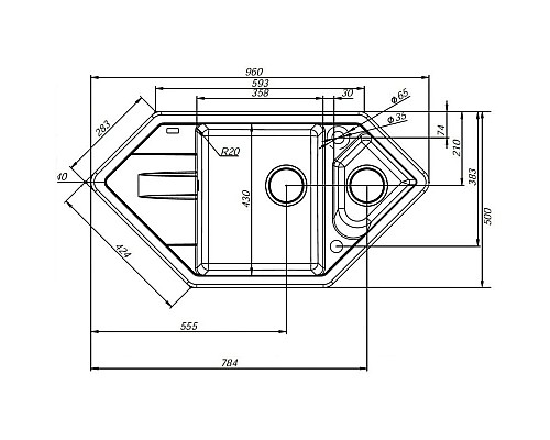 Купить Кухонная мойка белый IDDIS Vane G V30W965I87 в магазине сантехники Santeh-Crystal.ru