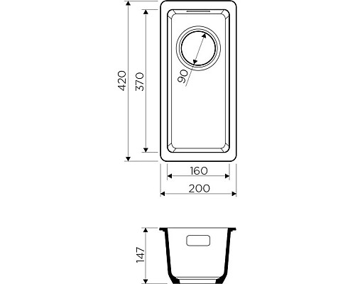 Купить Кухонная мойка черный Artgranit Omoikiri Kata 20-U-BL в магазине сантехники Santeh-Crystal.ru