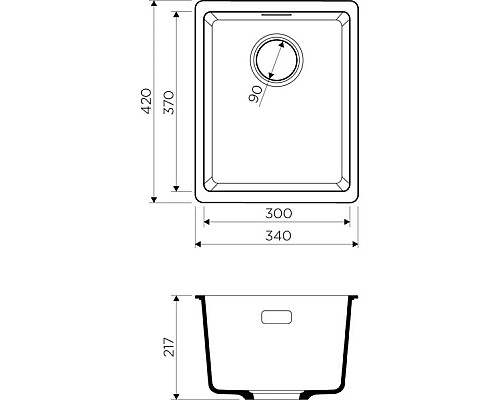 Купить Кухонная мойка черный Artgranit Omoikiri Kata 34-U-BL в магазине сантехники Santeh-Crystal.ru