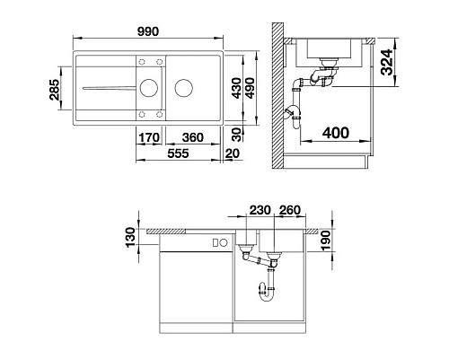 Купить Кухонная мойка Blanco Metra 6 S-F антрацит 519113 в магазине сантехники Santeh-Crystal.ru