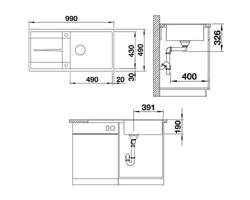 Купить Кухонная мойка Blanco Metra XL 6 S-F антрацит 519150 в магазине сантехники Santeh-Crystal.ru