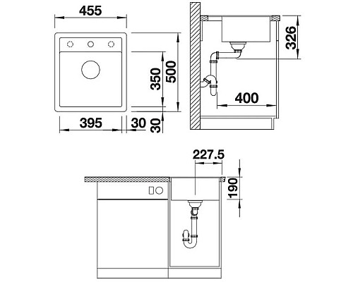 Купить Кухонная мойка Blanco Dalago 45-F антрацит 517166 в магазине сантехники Santeh-Crystal.ru