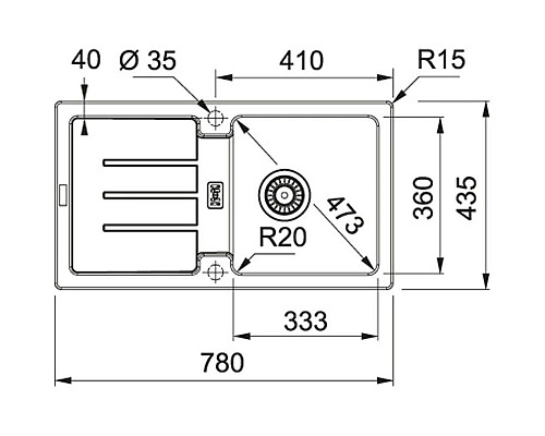 Купить Кухонная мойка Franke Strata STG 614-78 шоколад 114.0312.547 в магазине сантехники Santeh-Crystal.ru