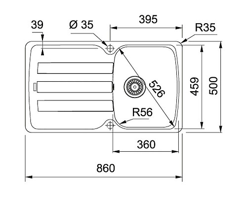 Купить Кухонная мойка Franke Antea AZG 611-86 графит 114.0489.275 в магазине сантехники Santeh-Crystal.ru