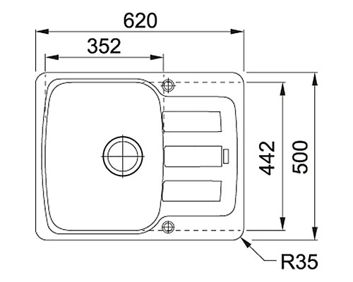 Заказать Кухонная мойка Franke Antea AZG 611-62 графит 114.0537.801 в магазине сантехники Santeh-Crystal.ru