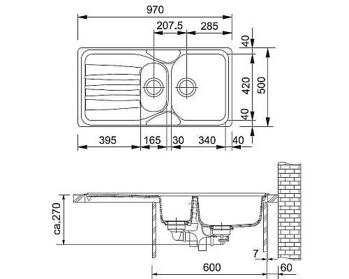 Приобрести Кухонная мойка Franke Calypso COG 651 графит 114.0185.008 в магазине сантехники Santeh-Crystal.ru