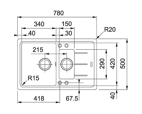 Купить Кухонная мойка Franke Basis BFG 651-78 графит 114.0280.884 в магазине сантехники Santeh-Crystal.ru