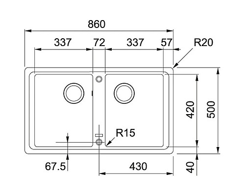 Купить Кухонная мойка Franke Basis BFG 620 белый 114.0296.698 в магазине сантехники Santeh-Crystal.ru