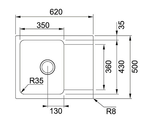 Купить Кухонная мойка Tectonite Franke Orion OID 611-62 кофе 114.0443.357 в магазине сантехники Santeh-Crystal.ru