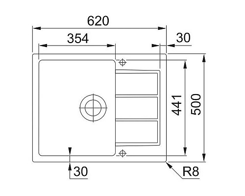 Заказать Кухонная мойка Tectonite Franke Sirius SID 611-62/44 полярный белый 114.0489.208 в магазине сантехники Santeh-Crystal.ru