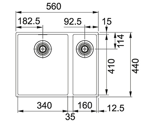 Купить Кухонная мойка Tectonite Franke Sirius SID 160 оникс 125.0443.362 в магазине сантехники Santeh-Crystal.ru