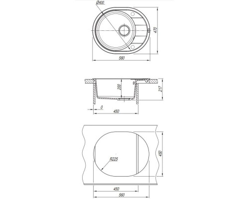 Заказать Кухонная мойка Florentina Rodos черный 20.240.B0580.102 в магазине сантехники Santeh-Crystal.ru