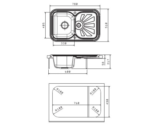 Купить Кухонная мойка Florentina Krit бежевый 20.170.D0780.104 в магазине сантехники Santeh-Crystal.ru