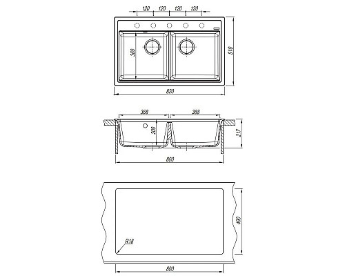 Заказать Кухонная мойка Florentina Lipsi капучино 20.370.E0820.306 в магазине сантехники Santeh-Crystal.ru