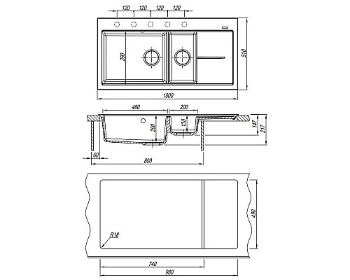 Заказать Кухонная мойка Florentina Rossana коричневый 20.335.E1000.105 в магазине сантехники Santeh-Crystal.ru