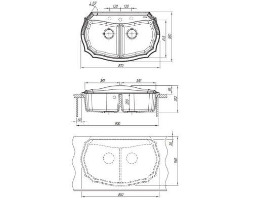 Заказать Кухонная мойка Florentina Emiliya мокко 20.365.F0870.303 в магазине сантехники Santeh-Crystal.ru
