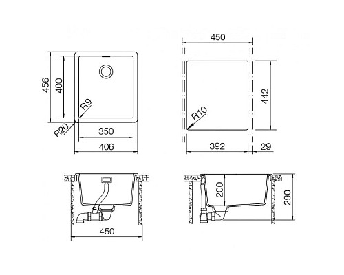 Заказать Кухонная мойка Schock Brooklyn 45 саббиа 700881 в магазине сантехники Santeh-Crystal.ru