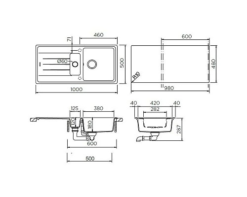 Купить Кухонная мойка Schock Element 60D оникс 700949 в магазине сантехники Santeh-Crystal.ru