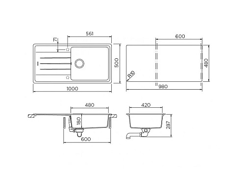 Заказать Кухонная мойка Schock Element 60D Large оникс 700944 в магазине сантехники Santeh-Crystal.ru