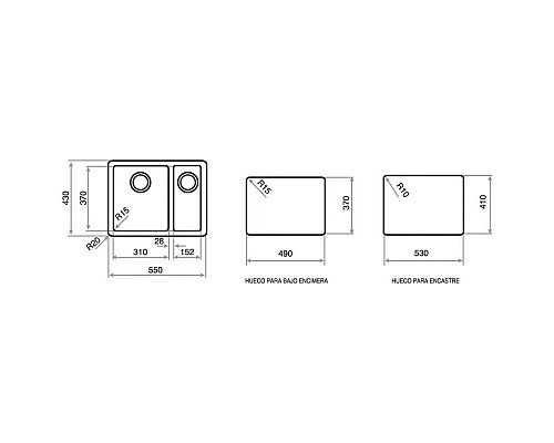 Купить Кухонная мойка Teka Radea 550/370 TG карбон 40143678 в магазине сантехники Santeh-Crystal.ru