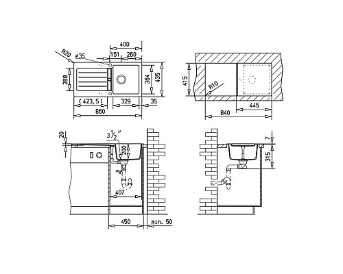 Приобрести Кухонная мойка Teka Kea 45 B-TG карбон 40143365 в магазине сантехники Santeh-Crystal.ru