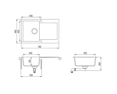 Купить Кухонная мойка Teka Clivo 45 B-TQ черный металлик 40148000 в магазине сантехники Santeh-Crystal.ru