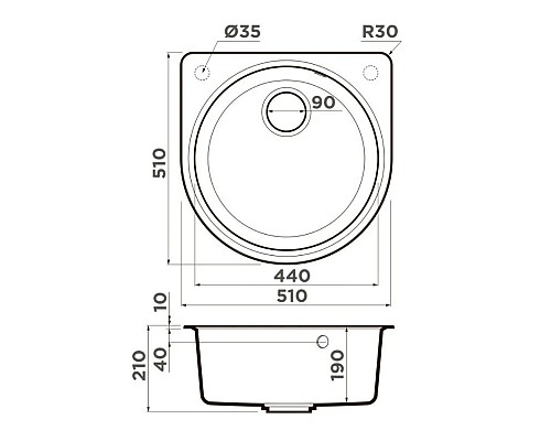 Приобрести Кухонная мойка Artgranit Omoikiri Akegata 51-DC темный шоколад 4993757 в магазине сантехники Santeh-Crystal.ru