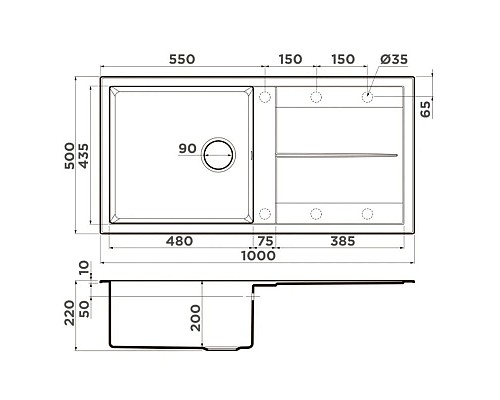 Купить Кухонная мойка Tetogranit Omoikiri Sumi 100-SA бежевый 4993656 в магазине сантехники Santeh-Crystal.ru