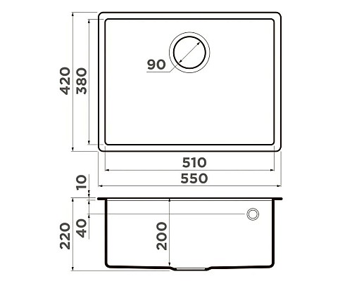 Купить Кухонная мойка Tetogranit Omoikiri Tedori 54-U-WH белый 4993991 в магазине сантехники Santeh-Crystal.ru