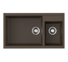 Кухонная мойка Tetogranit Omoikiri Tedori 86-2-LB-DC темный шоколад 4993936