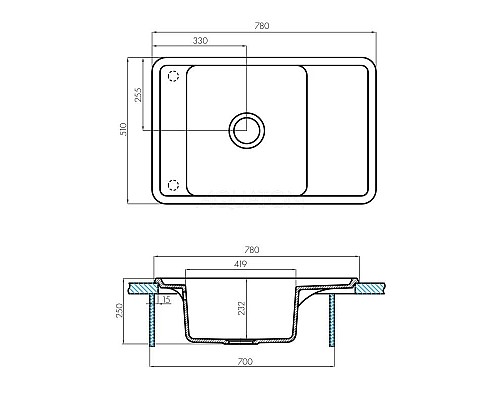 Купить Кухонная мойка Акватон Беллис терракотовый 1A725032BS270 в магазине сантехники Santeh-Crystal.ru