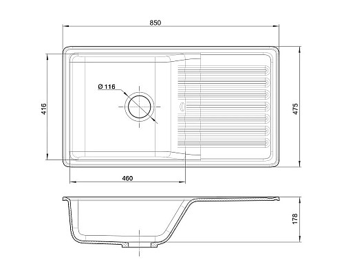 Заказать Кухонная мойка GranFest Quarz черный GF-Z73 в магазине сантехники Santeh-Crystal.ru