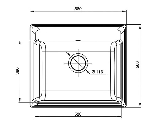 Приобрести Кухонная мойка GranFest графит Vertex GF-V-580 в магазине сантехники Santeh-Crystal.ru