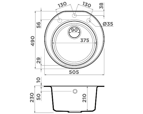 Купить Кухонная мойка Tetogranit Omoikiri Miya 50R-DC темный шоколад 4993507 в магазине сантехники Santeh-Crystal.ru