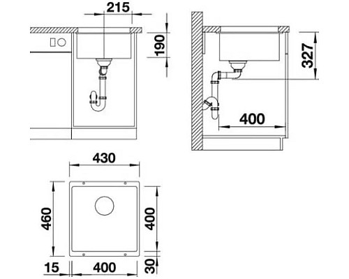 Заказать Кухонная мойка Blanco Subline 400-U песок 518561 в магазине сантехники Santeh-Crystal.ru