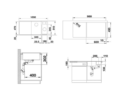 Заказать Кухонная мойка Blanco Axia III 6S InFino жасмин 524648 в магазине сантехники Santeh-Crystal.ru